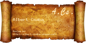 Albert Csaba névjegykártya