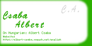 csaba albert business card